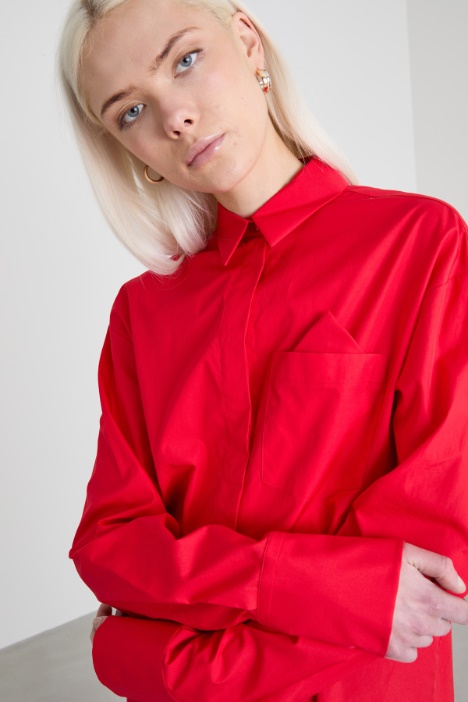 Camicia in popeline con cravattino