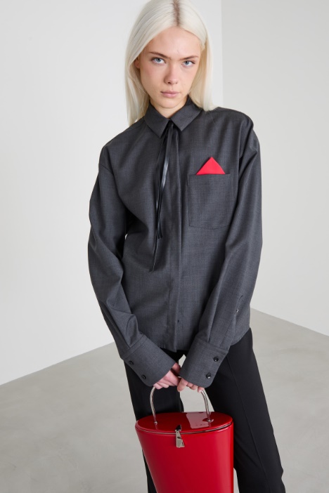 Oversized stretch wool shirt Intrend