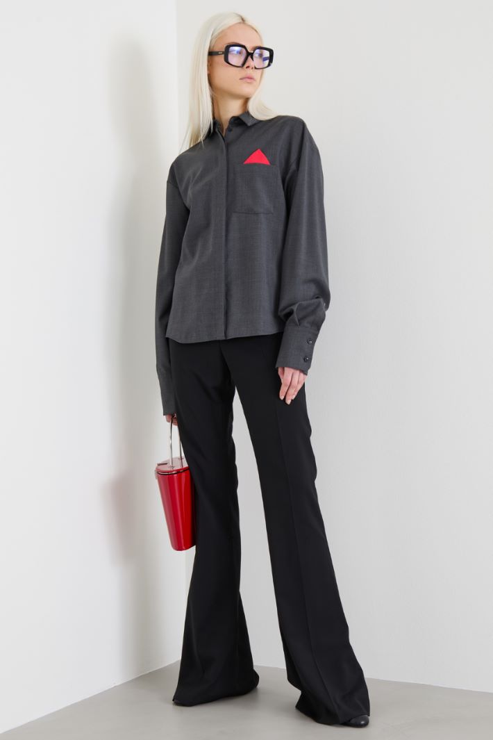 Oversized stretch wool shirt Intrend - 3