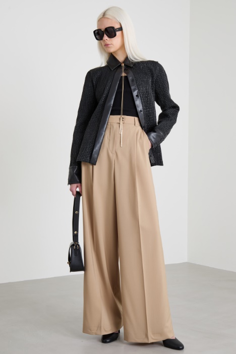 Canvas trousers with darts Intrend