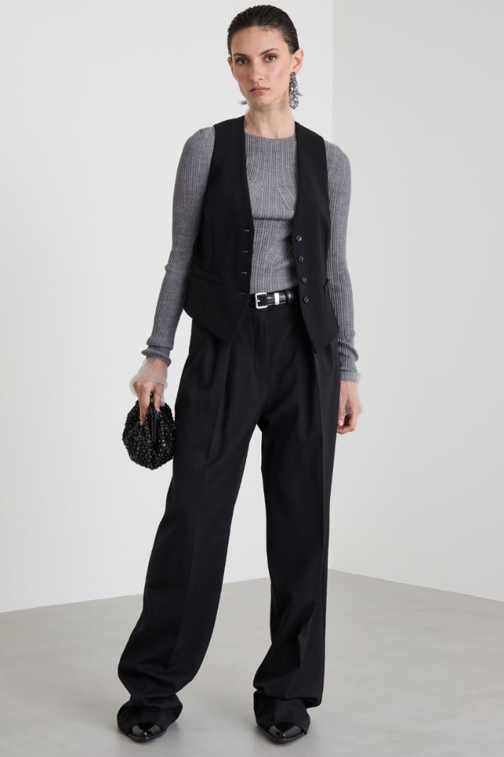 Pantaloni palazzo con doppia piega Intrend