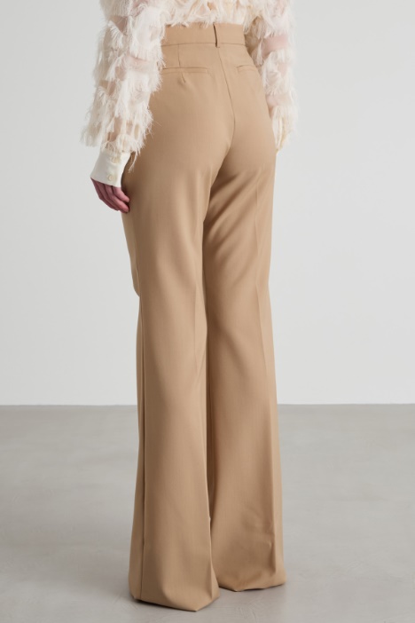 Pantaloni flare in lana