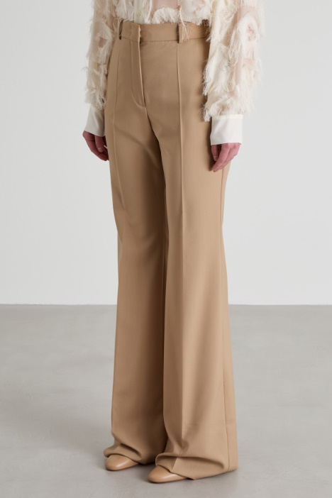 Pantaloni flare in lana