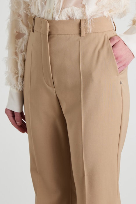 Pantaloni flare in lana