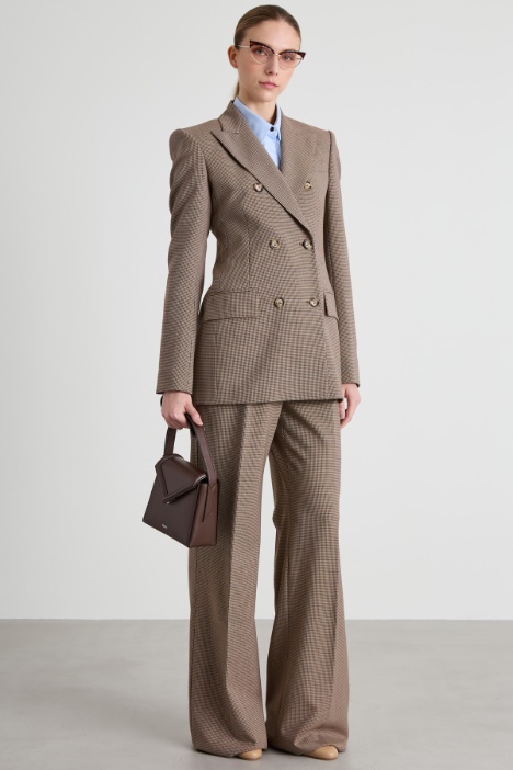 Pantaloni in lana pied de poule Intrend