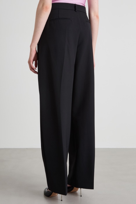 Pantalón ancho en mezcla de lana