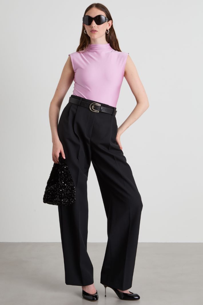 Pantaloni ampi in misto lana Intrend