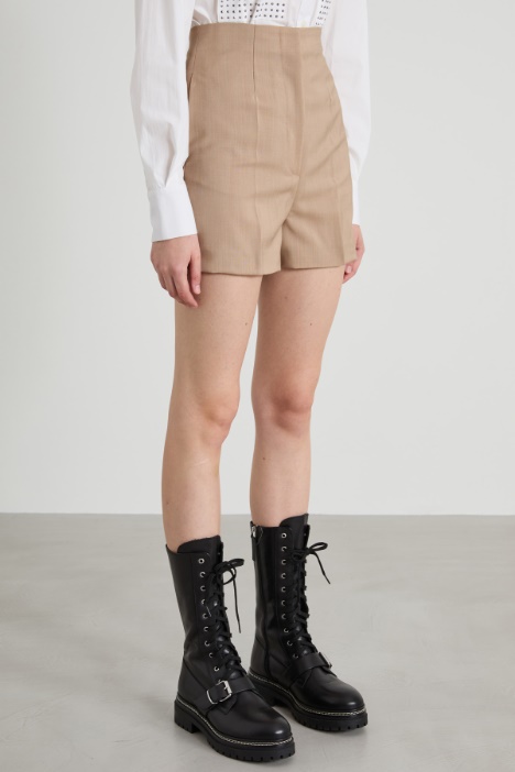 Shorts in lana e mohair