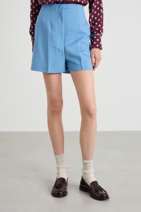 Shorts in lana e mohair