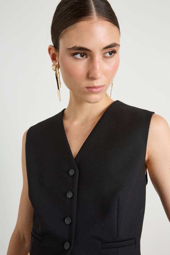 Gilet crop in lana