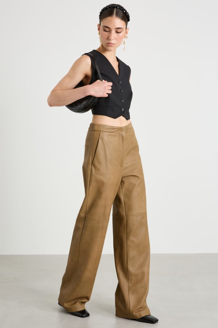 Gilet crop in lana
