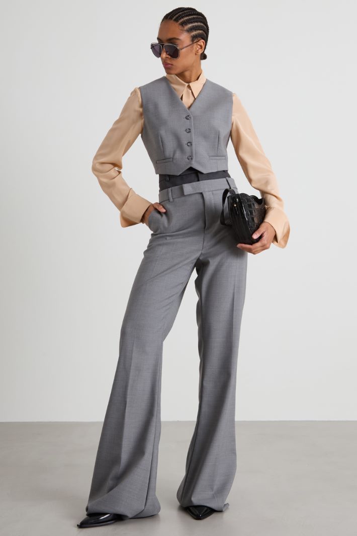 Gilet crop in lana