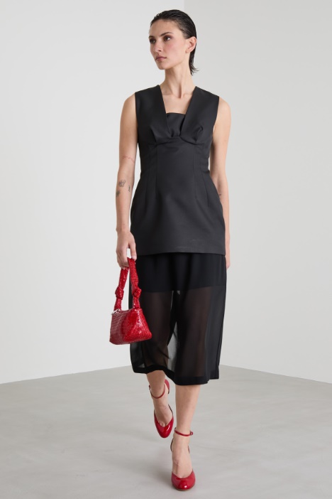 Sleeveless top with corset detail Intrend