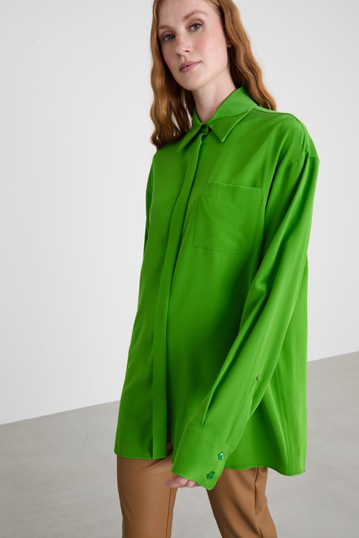 Oversized silk crepe shirt Intrend