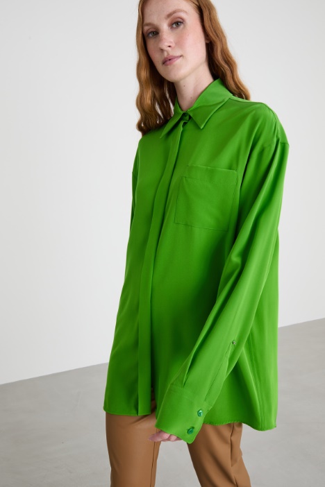 Oversized silk crepe shirt Intrend