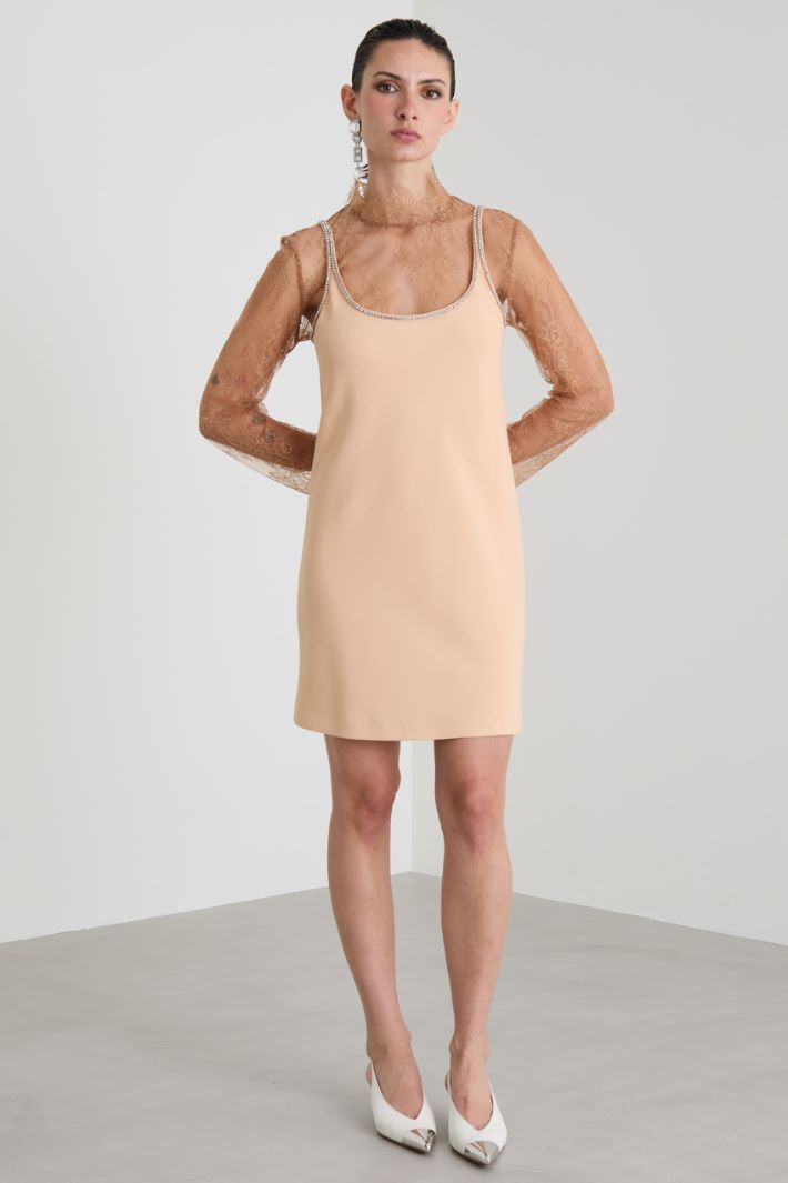 Short stretch viscose dress Intrend