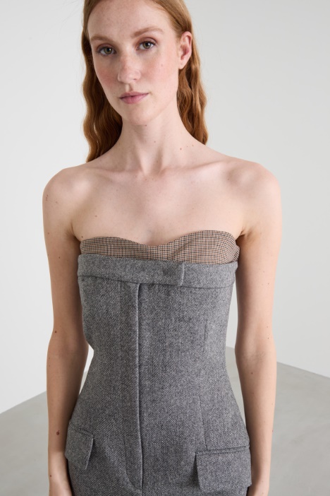 Abito a bustier in tweed