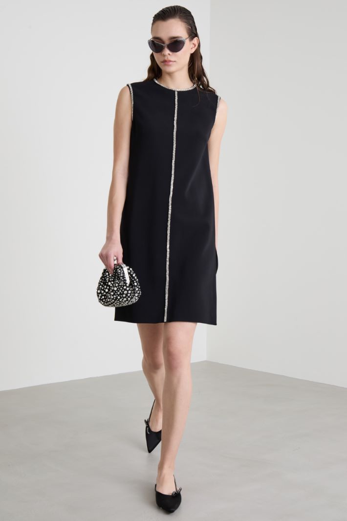 Sleeveless dress with rhinestones Intrend