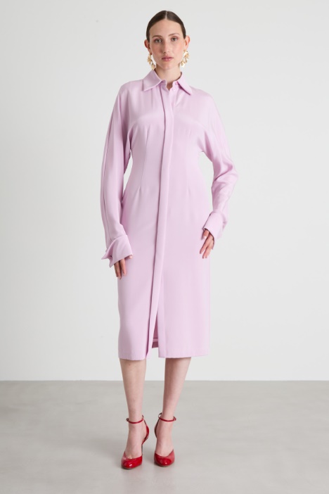 Vestido camisero con mangas kimono