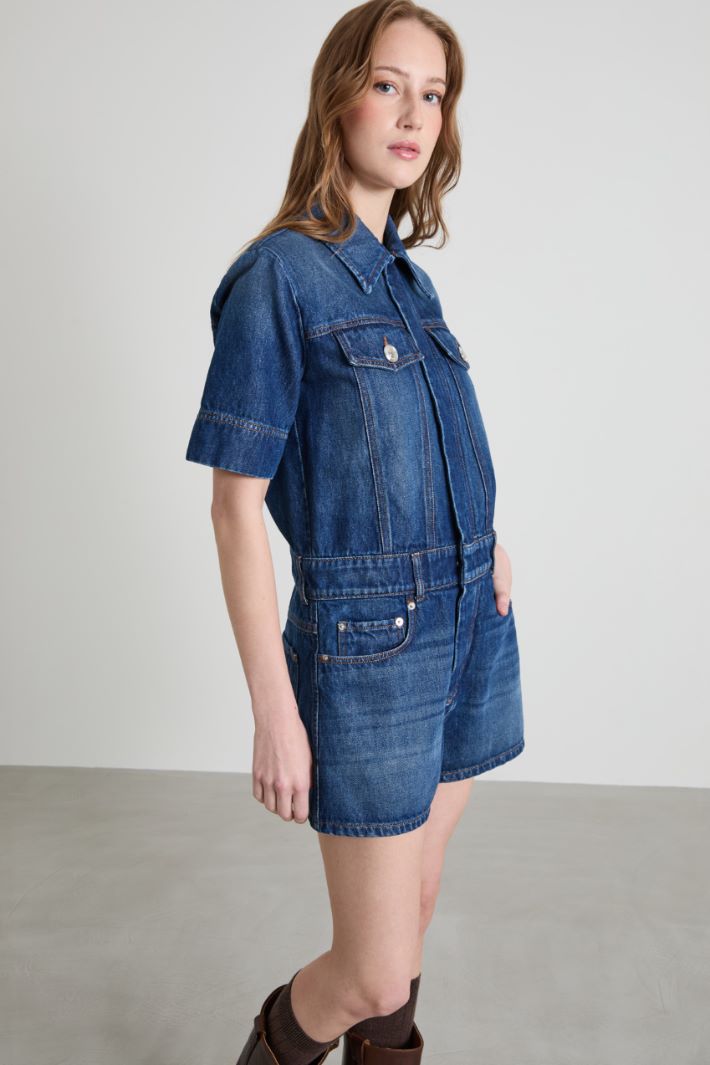 Mini tuta in jeans Intrend - 2