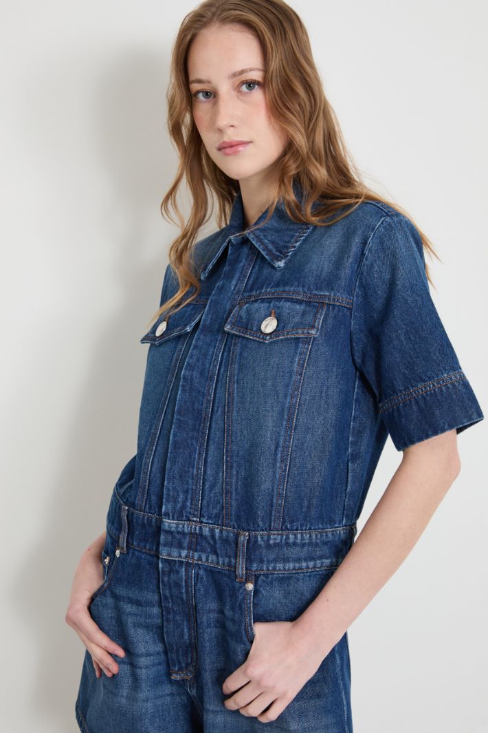 Mini tuta in jeans Intrend - 4