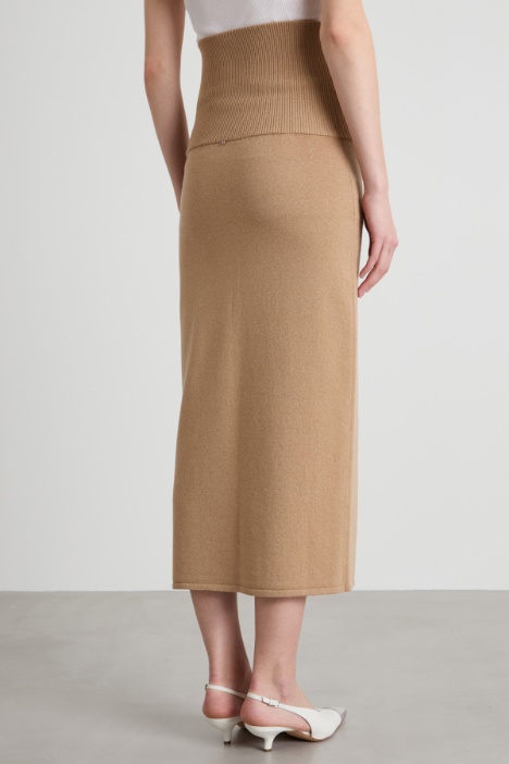 Falda de cintura alta con faldellín