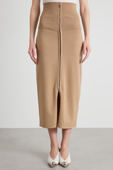 Falda de cintura alta con faldellín