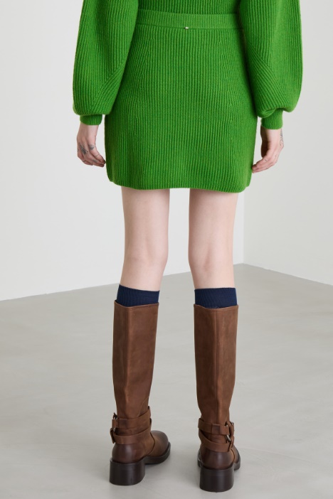 Minigonna in maglia a coste