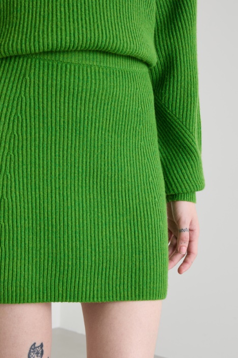 Minigonna in maglia a coste