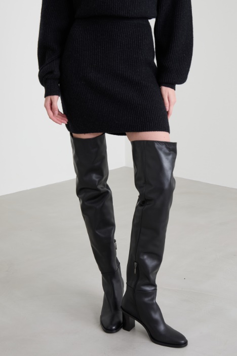 Minigonna in maglia a coste