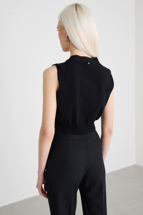 Gilet crop in viscosa stretch