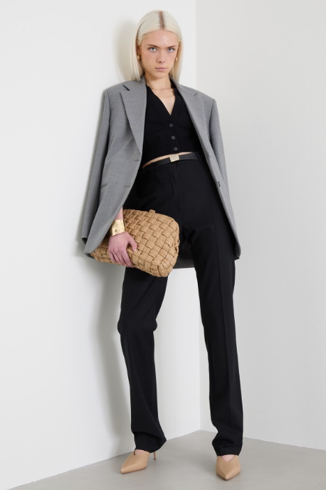 Crop stretch viscose gilet Intrend
