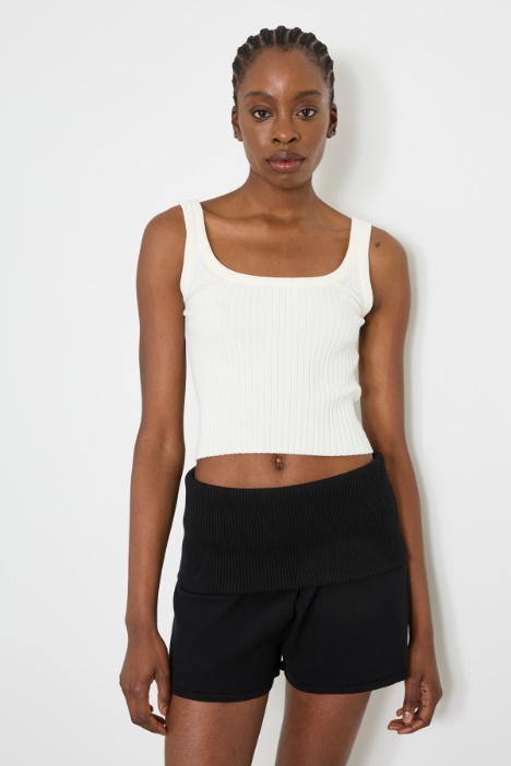 Ribbed cropped tank top Intrend