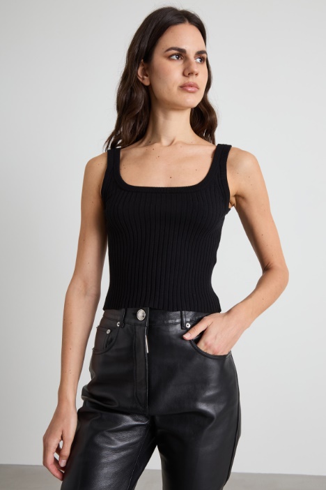 Ribbed cropped tank top Intrend