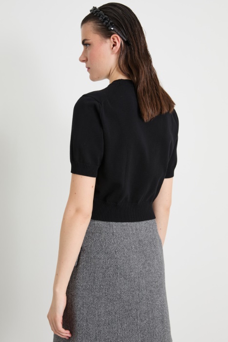 Maglia cropped in viscosa