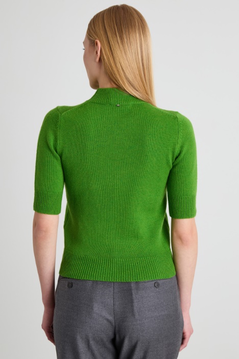 Maglia mezze maniche con intarsio