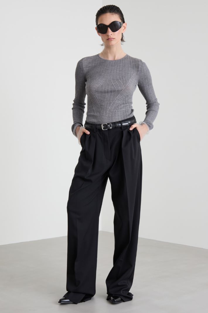 Turtleneck with mesh inserts Intrend - 3