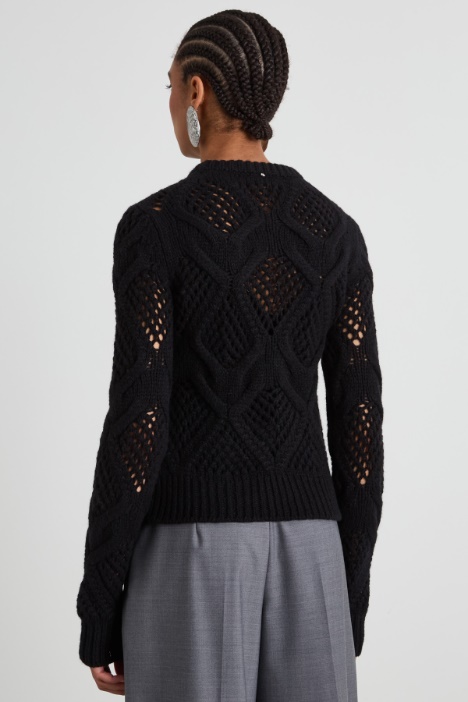 Maglia girocollo con losanghe