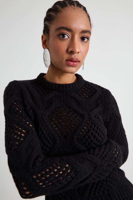 Maglia girocollo con losanghe