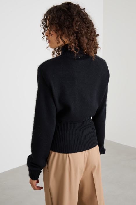 Maglia in lana con inserto fluffy