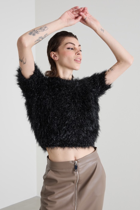 Cropped lurex sweater Intrend