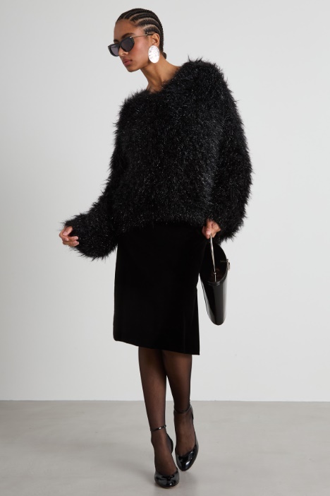 Fluffy effect laminated sweater Intrend