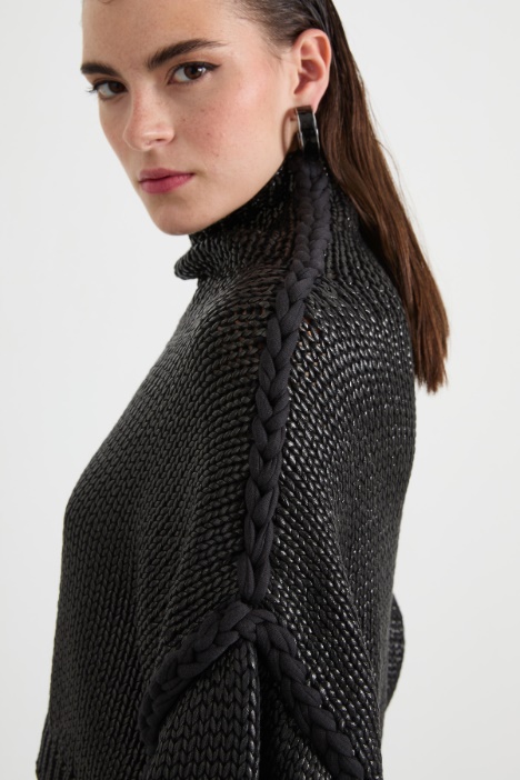 Maglia cropped laminata