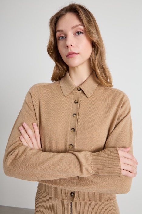 Cardigan con collo rimovibile