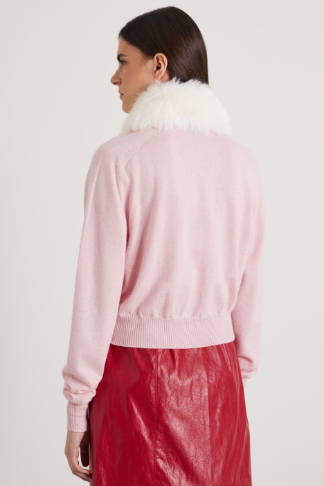 Cardigan con collo rimovibile