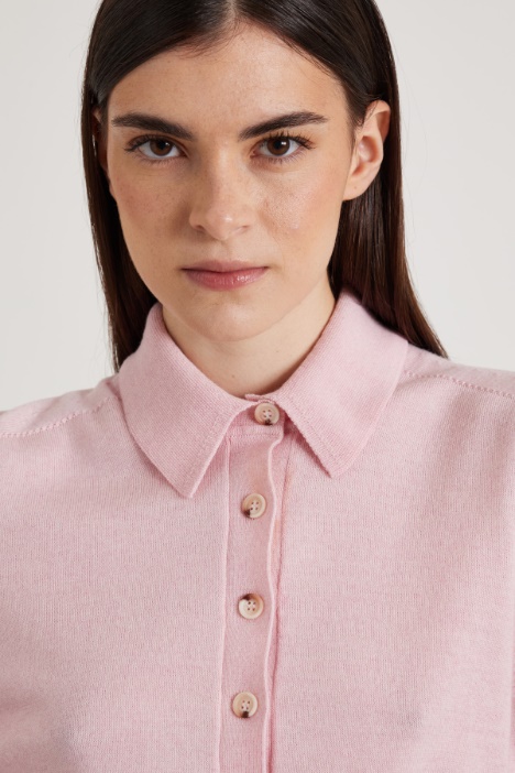 Cardigan con collo rimovibile