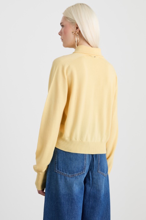 Cardigan con collo rimovibile