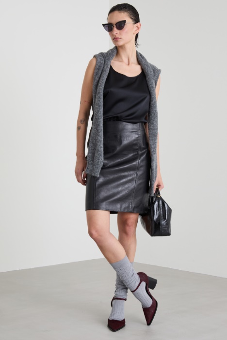 Straight leather skirt Intrend