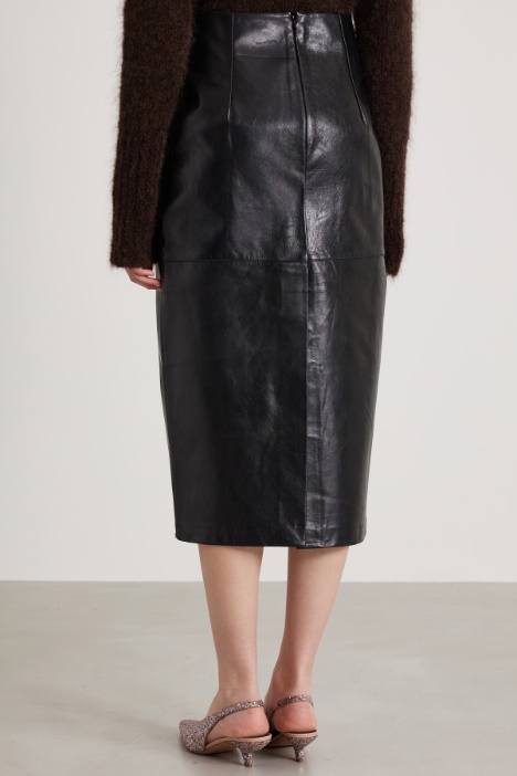 Gonna longuette in nappa