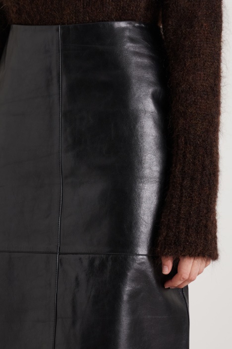 Gonna longuette in nappa